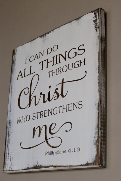 wood christian sign