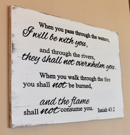 I will be with you carved wood sign