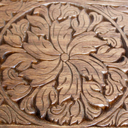Handcrafted Solid Cherry Wood Cremation Urn Box close up of top details