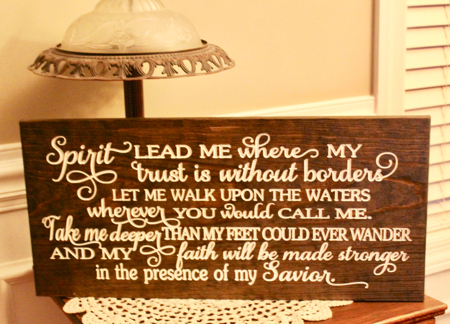 Spirit lead me wood sign